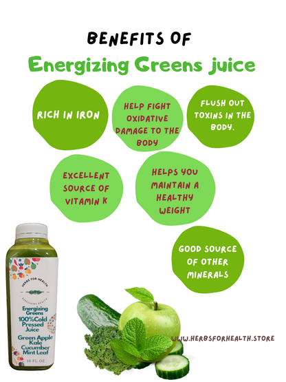 Energizing Greens Cold Press Juice - Herbs For Health