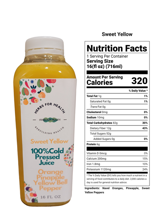 Sweet Yellow Cold Pressed Juice - Herbs For Health