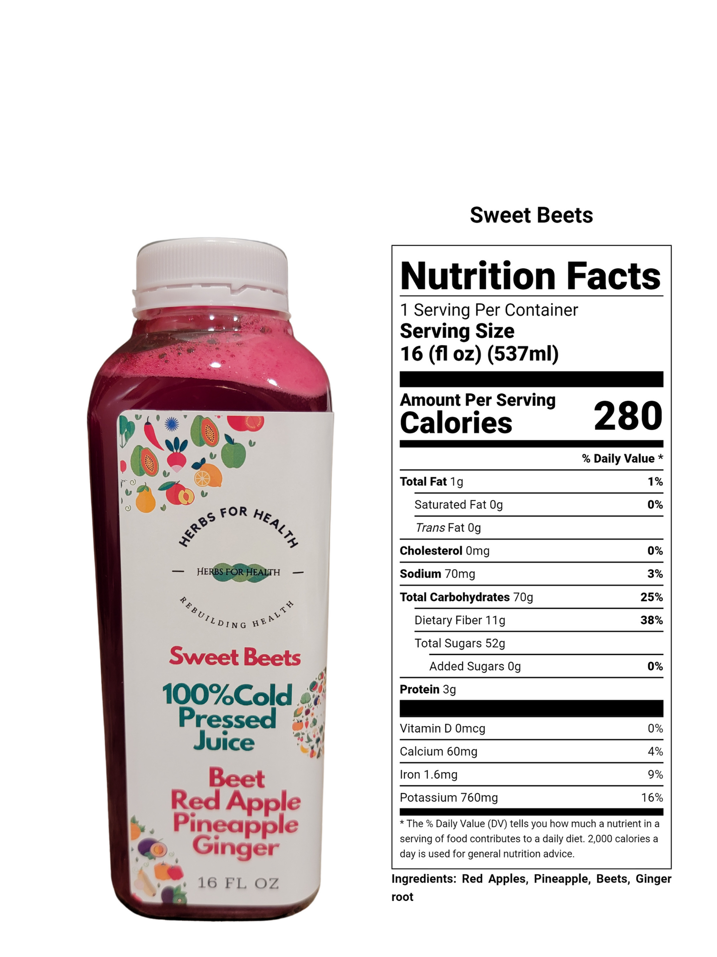 Sweet Beets Cold Pressed Juice - Herbs For Health